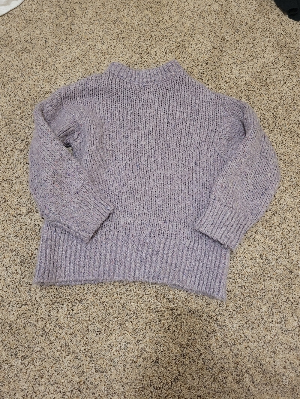 Zara Knit Collection Kids Purple Chunky Knit Sweater Size 6-7 Years - Picture 2 of 5